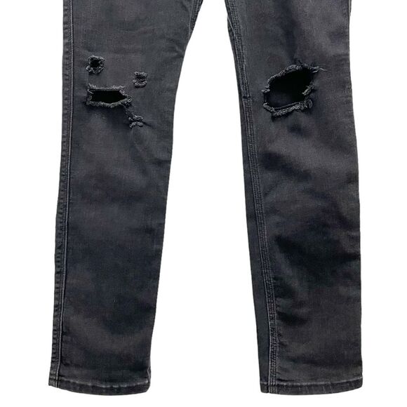 DU/ER DUER Performance Denim Straight Mid Jeans Aged Black Distressed Size 27 - Picture 6 of 13